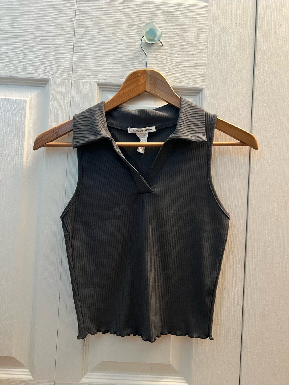 Slate blue collared tank